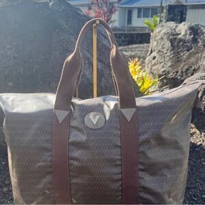 Valentino Mario Vintage Emblem Brown Tote Bag#47